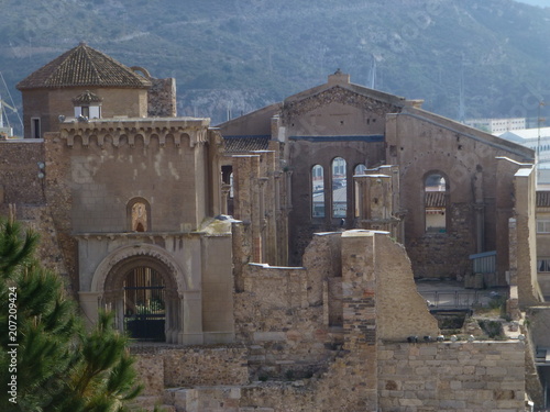 Teatro romano en Cartagena, ciudad española  junto al mar Mediterráneo en la comunidad autónoma de la Región de Murcia photo