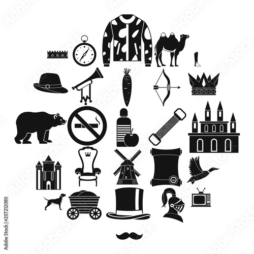 Horseman icons set. Simple set of 25 horseman vector icons for web isolated on white background