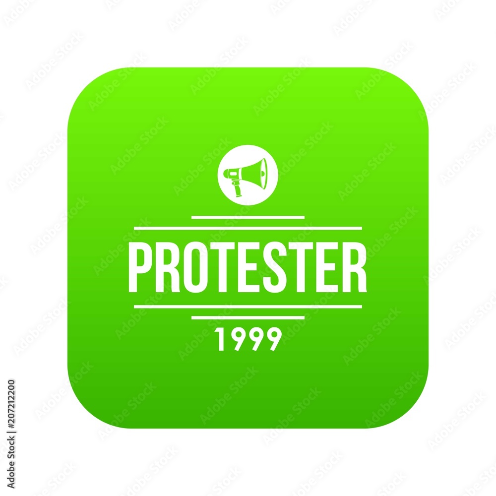 Protester gramophone icon green vector isolated on white background Protester gramophone icon green vector isolated on white background
