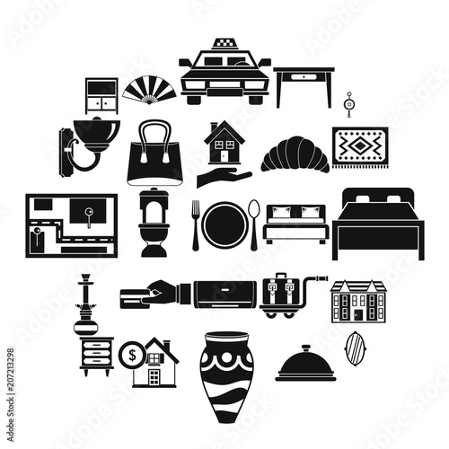Tourist house icons set. Simple set of 25 tourist house vector icons for web isolated on white background