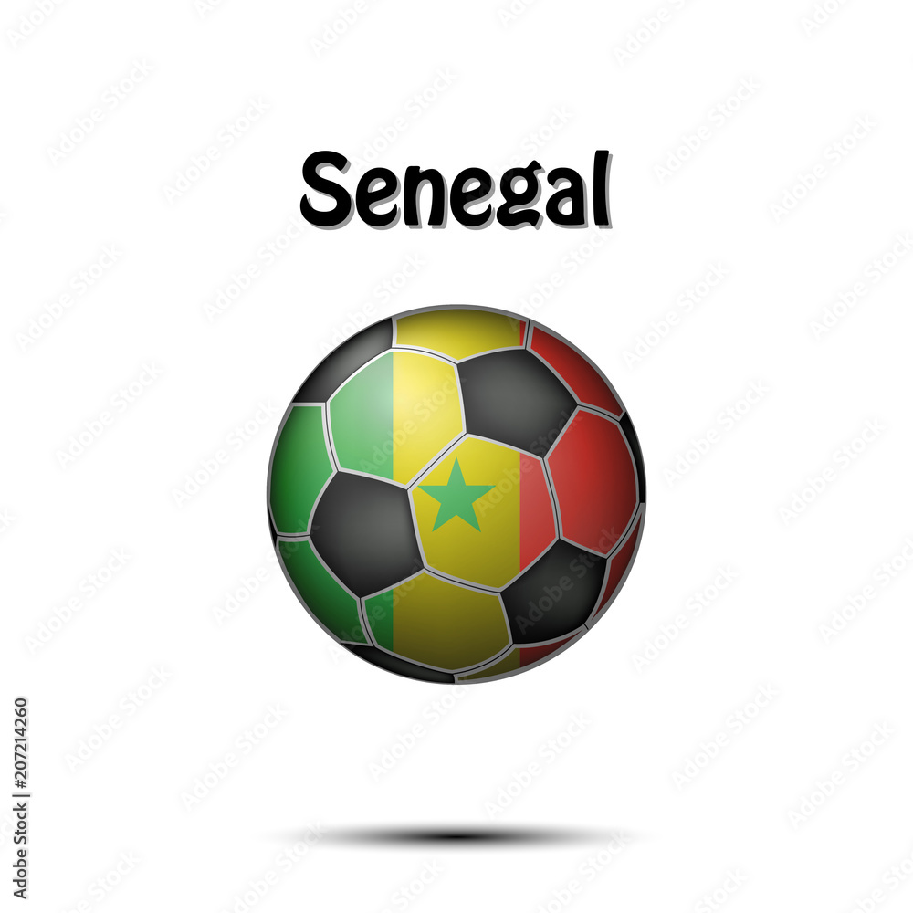 Flag of Senegal in the form of a soccer ball Flag of Senegal in the form of a soccer ball