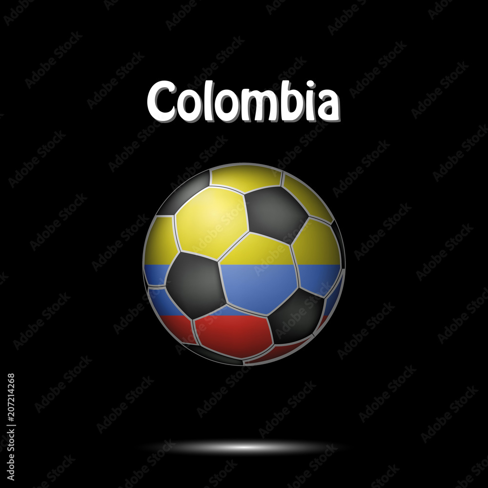Flag of Colombia in the form of a soccer ball
