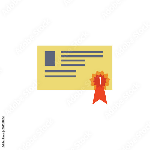 certificate for first place colored icon. Element of school icon for mobile concept and web apps. Detailed certificate for first place icon can used for web and mobile. Simple icon