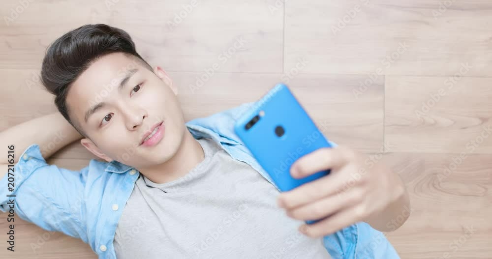 man selfie happily man selfie happily