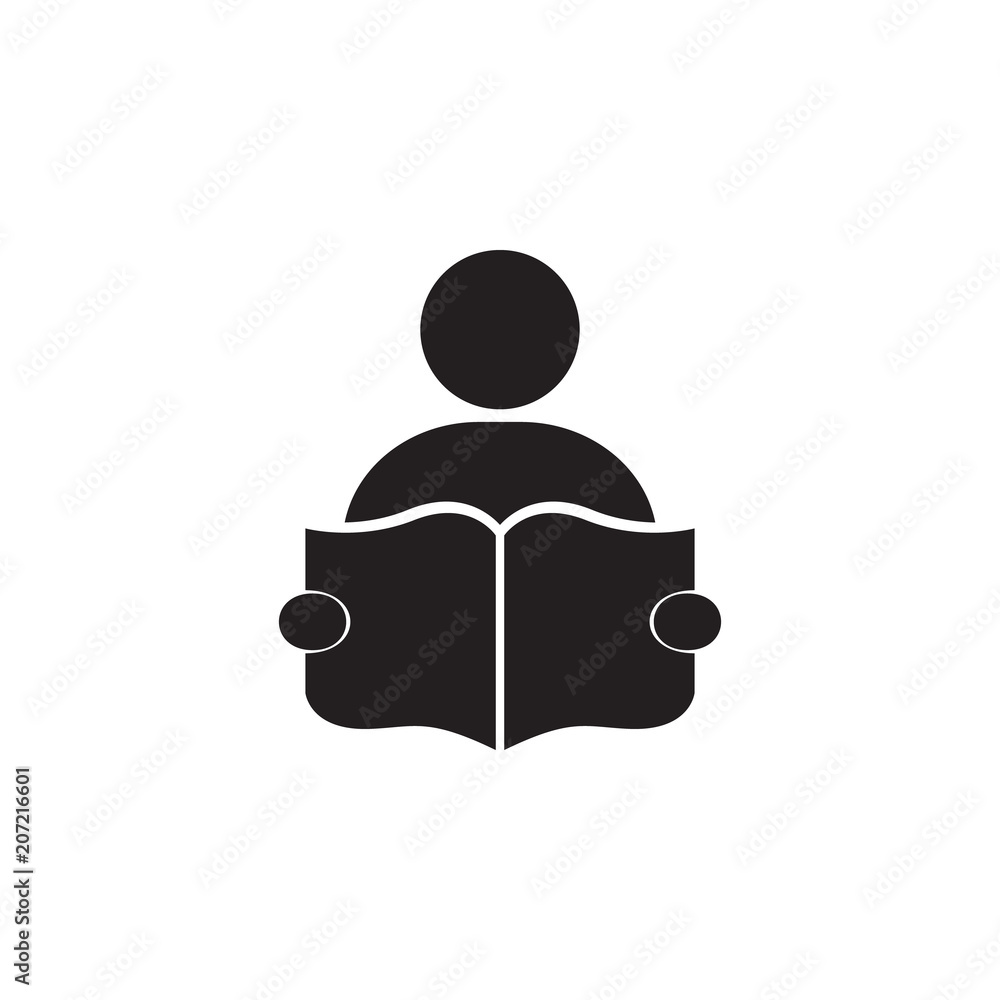a man with an open book illustration. Element of library icon for mobile concept and web apps. Detailed a man with an open book icon can be used for web and mobile a man with an open book illustration. Element of library icon for mobile concept and web apps. Detailed a man with an open book icon can be used for web and mobile