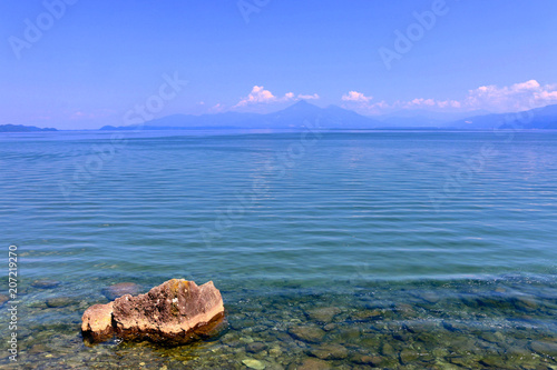 夏の猪苗代湖と磐梯山 会津若松市 Stock Photo Adobe Stock
