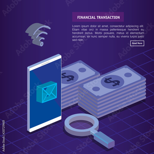 finacial transaction isometric set icons vector illustration design