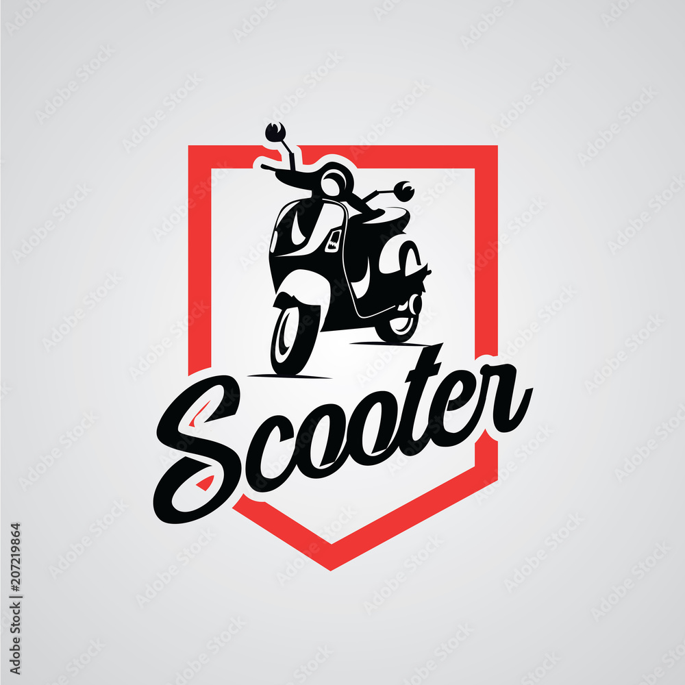 Scooter Badge Logo Designs Template Stock Vector | Adobe Stock
