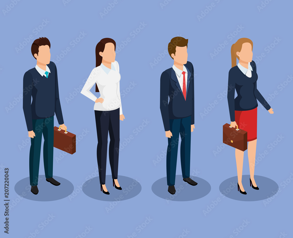 Obraz premium business people isometric avatars vector illustration design