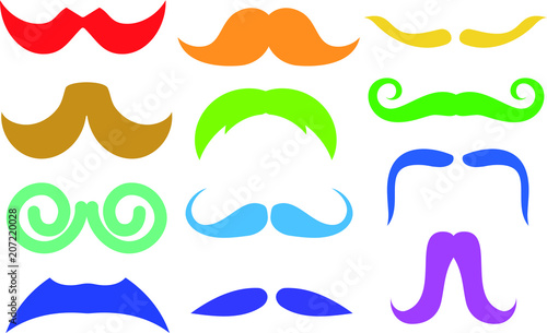 Colorful respectable beard set