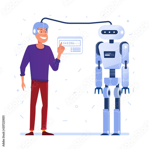 Data transfer from human brain to robot