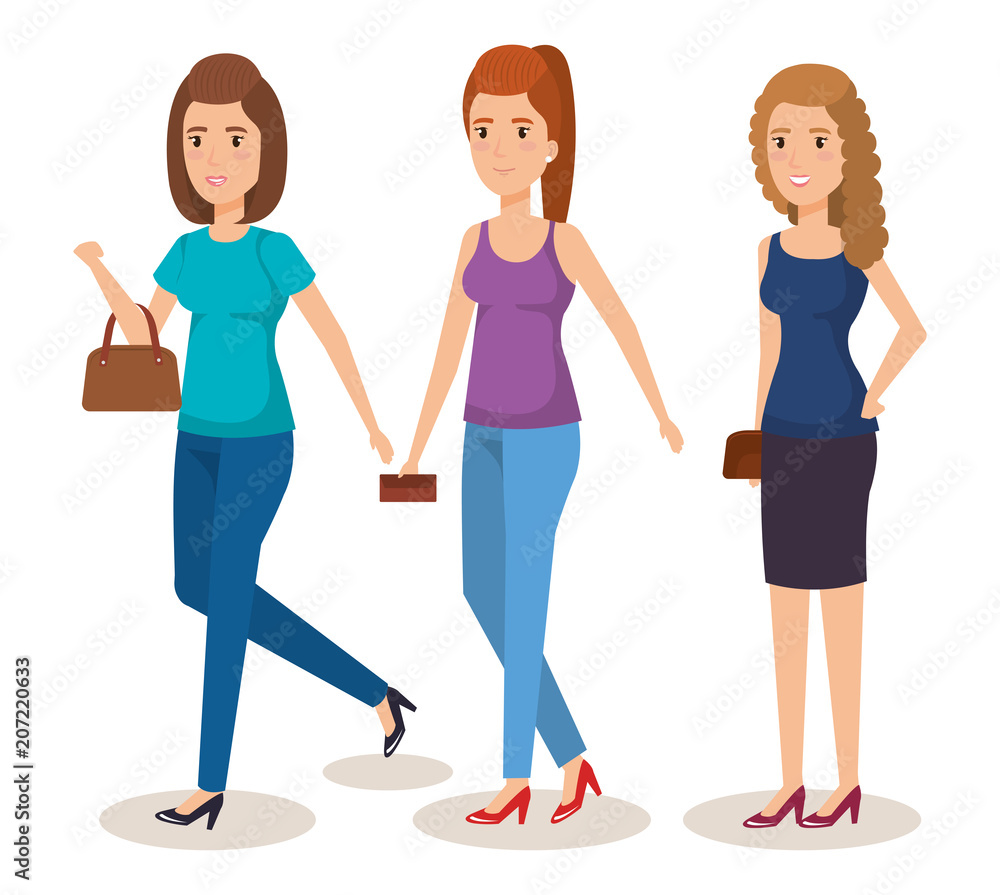 young girls avatars characters vector illustration design young girls avatars characters vector illustration design