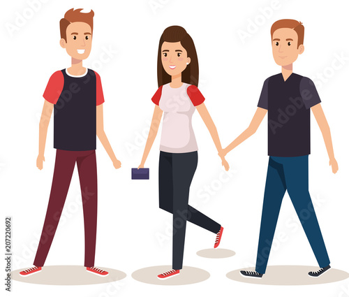 group of young people avatars vector illustration design