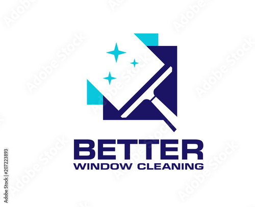professional window cleaning washing service and household maintenance vector logo design
