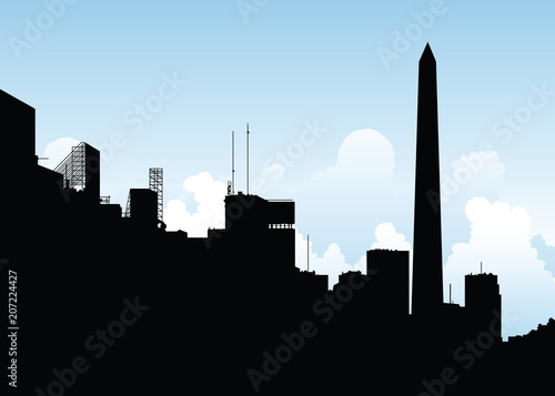 Skyline silhouette of the city of Buenos Aires, Argentina.
