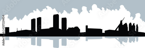 Skyline silhouette of the city of Buenos Aires, Argentina.