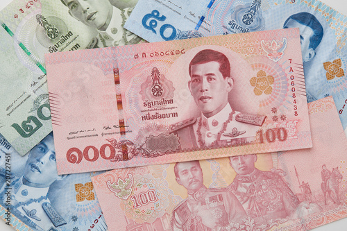Valokuva New Thai Baht on White Background