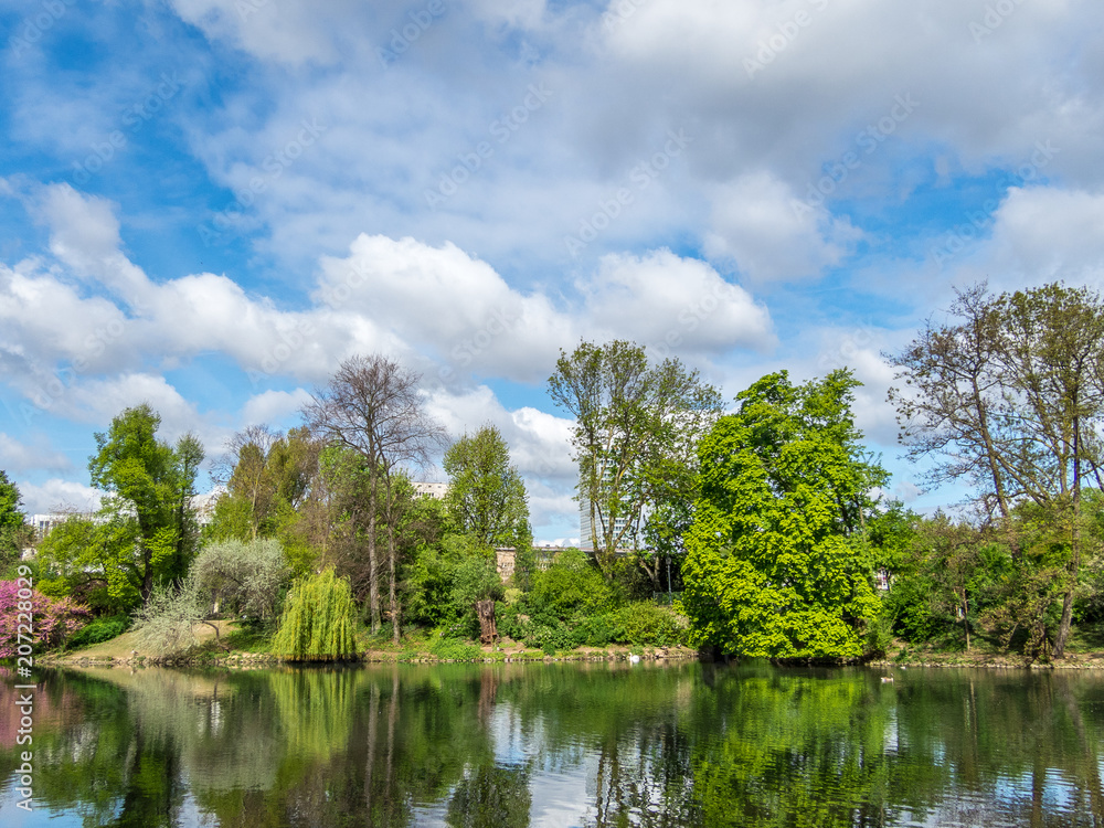 Landscape with dramatic sky and lake Landscape with dramatic sky and lake