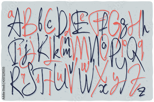 Alphabet set of rough tiny letters