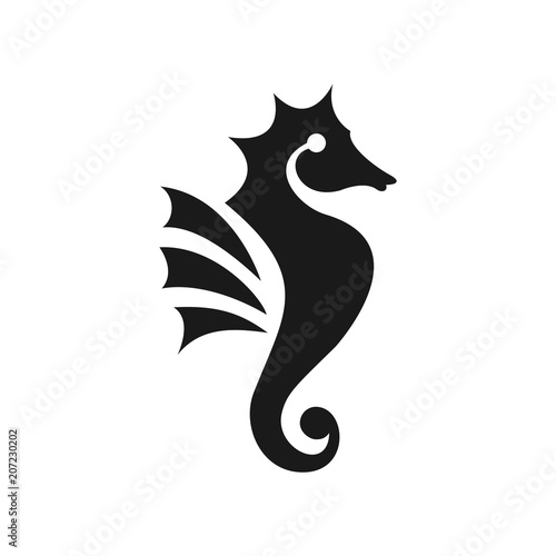 seahorse logo. sea animal icon. symbol. vector eps 08.