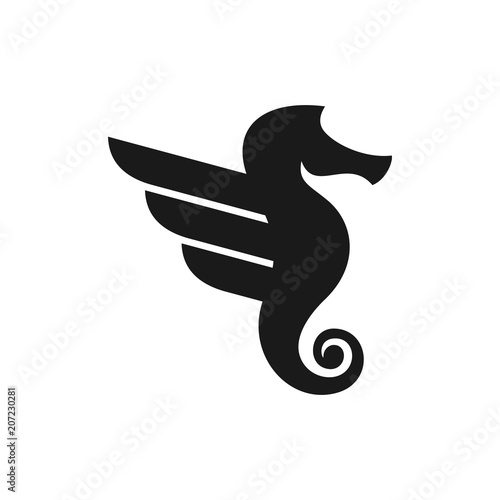 seahorse logo. sea animal icon. symbol. vector eps 08.