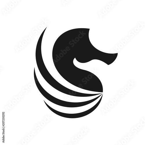 seahorse logo. sea animal icon. symbol. vector eps 08.