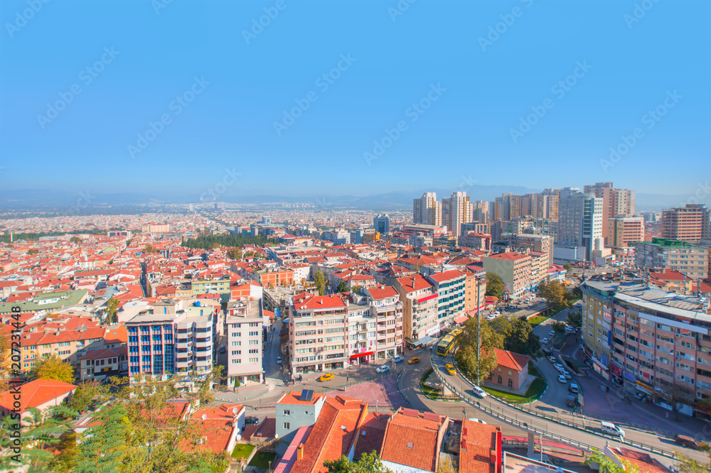 General view of Bursa City. Bursa is 5th biggest city in Turkey