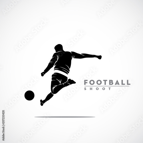 Footballer ready to shoot silhouette