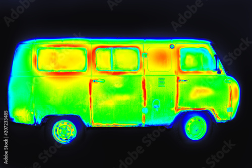 Thermographic image of vehicle