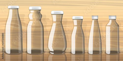 Empty juice bottles on transparent background mockup