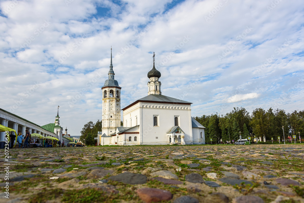 Old Church on the Central trade square of Suzdal. Historical places of Russia.