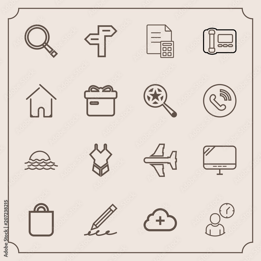 Modern, simple vector icon set with sunrise, aircraft, present, money, summer, people, landscape, finance, education, direction, airplane, laptop, plane, way, gift, celebration, pencil, business icons Modern, simple vector icon set with sunrise, aircraft, present, money, summer, people, landscape, finance, education, direction, airplane, laptop, plane, way, gift, celebration, pencil, business icons