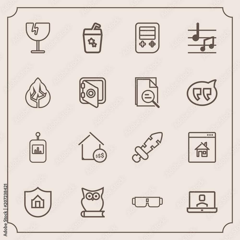 Modern, simple vector icon set with window, weapon, arrow, medieval, destruction, video, musical, blade, communication, house, internet, online, cocktail, price, shattered, glasses, sound, call icons Modern, simple vector icon set with window, weapon, arrow, medieval, destruction, video, musical, blade, communication, house, internet, online, cocktail, price, shattered, glasses, sound, call icons