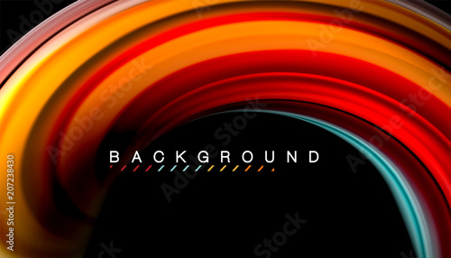 Fluid mixing colors, vector wave abstract background