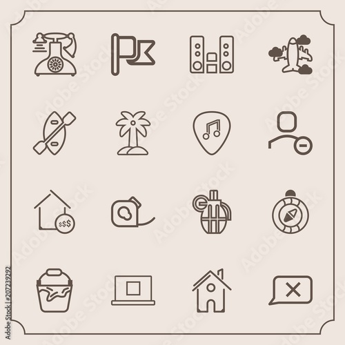 Modern, simple vector icon set with national, internet, military, weapon, friction, phone, electrical, player, old, chat, war, closed, call, vintage, north, play, property, hand, insulating, web icons