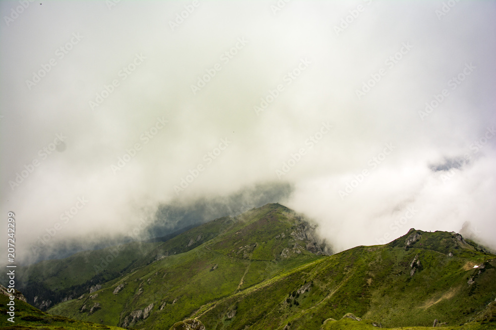 Beautiful cloudy mountain landscapes
