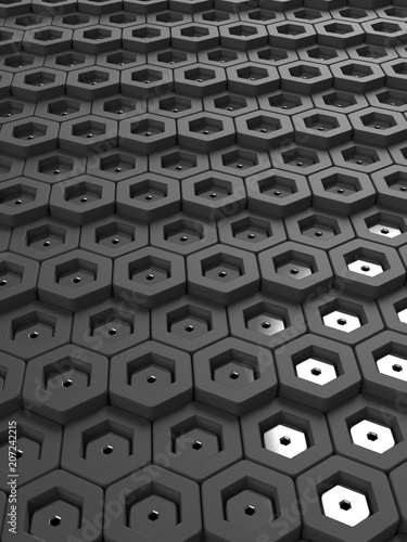 Fotografie hexagonal abstract background tech network compter texture high quality render
