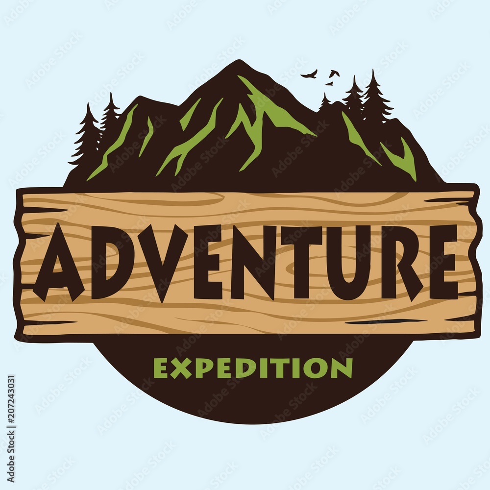 Adventure Mountain Camping Logo  Template Vector