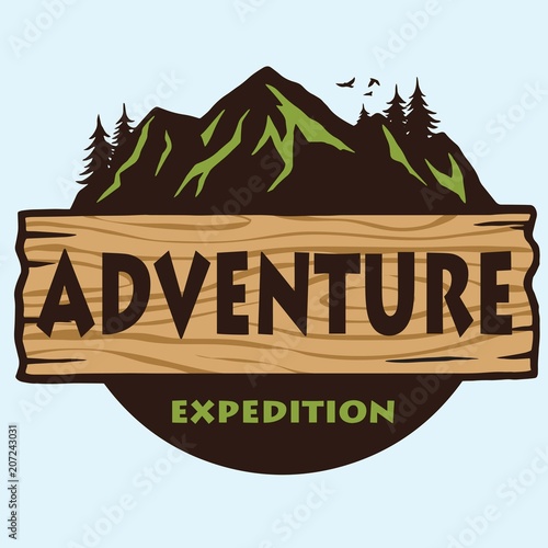 Adventure Mountain Camping Logo  Template Vector