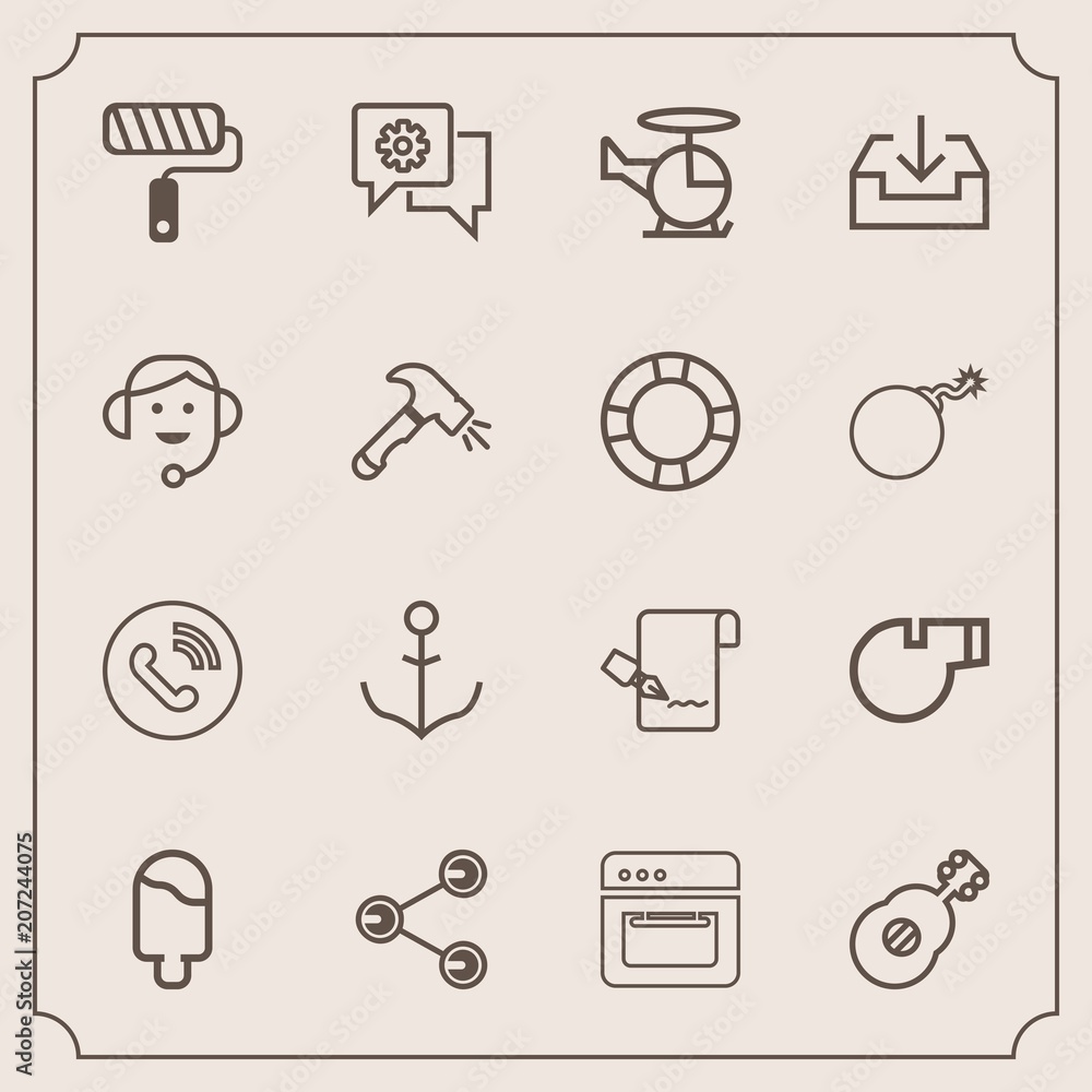 Modern, simple vector icon set with brush, wheel, equipment, guitar, helm, paint, oven, food, ice, transportation, cooking, tool, cream, social, object, list, mobile, white, chat, document, ship icons Modern, simple vector icon set with brush, wheel, equipment, guitar, helm, paint, oven, food, ice, transportation, cooking, tool, cream, social, object, list, mobile, white, chat, document, ship icons