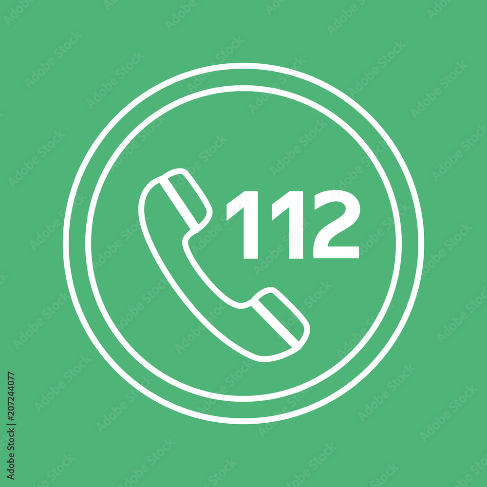 emergency call white and green vector icon, circle flat design internet button, web and mobile app illustration emergency call white and green vector icon, circle flat design internet button, web and mobile app illustration