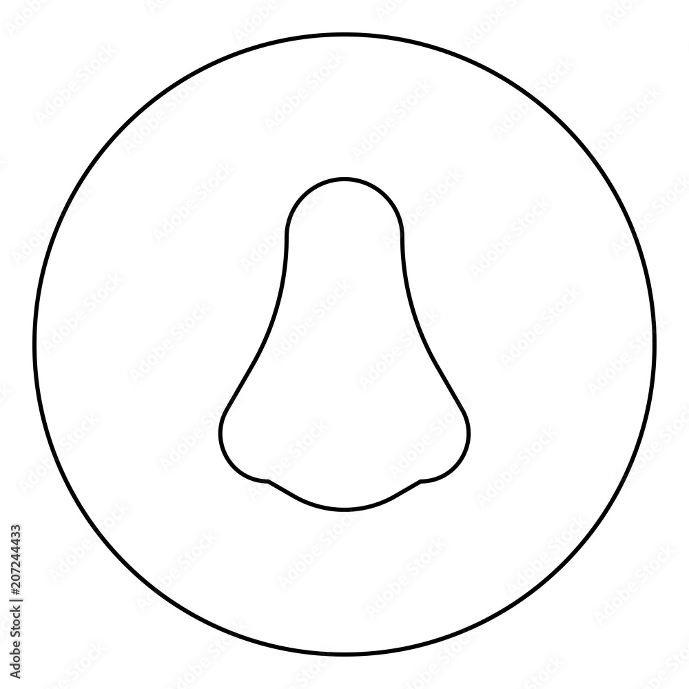 Nose black icon outline in circle image Nose black icon outline in circle image