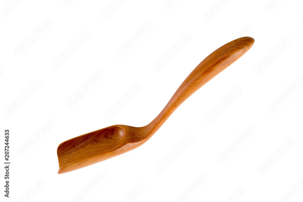 Empty wooden scoop isolated on a white background Empty wooden scoop isolated on a white background