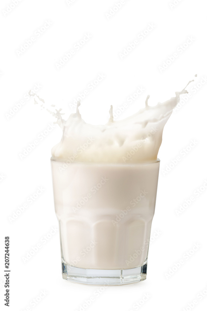Splashes of milk from the glass isolated on white background Splashes of milk from the glass isolated on white background