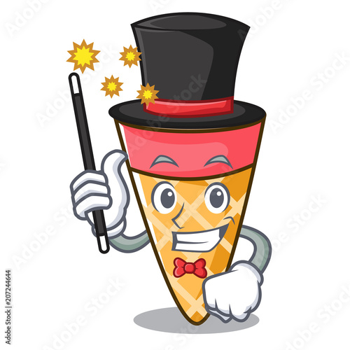 Magician ice cream tone mascot cartoon