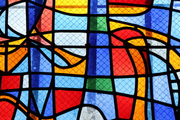 Leinwandbilder Buntglas Kirchenfenster mit gotischen Ornamenten  © jerome33980