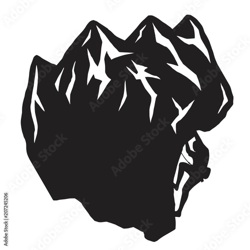 Man Climbing on a Cliff Silhouette Vector Logo