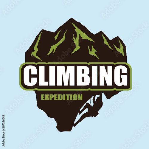 Extreme Rock Mountain Climbing Logo Template