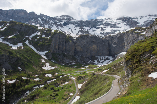 Klausenpass switzerland, mountain pass between Altdort, Uri and Linthal, Glarus with beautiful landscape photo