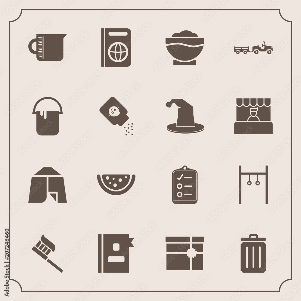 Modern, simple vector icon set with checklist, phone, glass, hygiene, chef, tent, liquid, coffee, telephone, tourism, gift, bin, check, transparent, food, list, present, sport, garbage, care icons Modern, simple vector icon set with checklist, phone, glass, hygiene, chef, tent, liquid, coffee, telephone, tourism, gift, bin, check, transparent, food, list, present, sport, garbage, care icons
